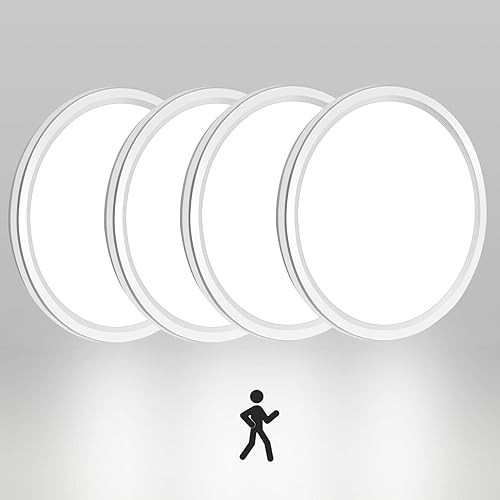 Nevfiro Paquete de 2 luces LED de techo con sensor de movimiento, luz de techo empotrada de 18 W, 5000 K, 1800 lm, luz de techo activada por