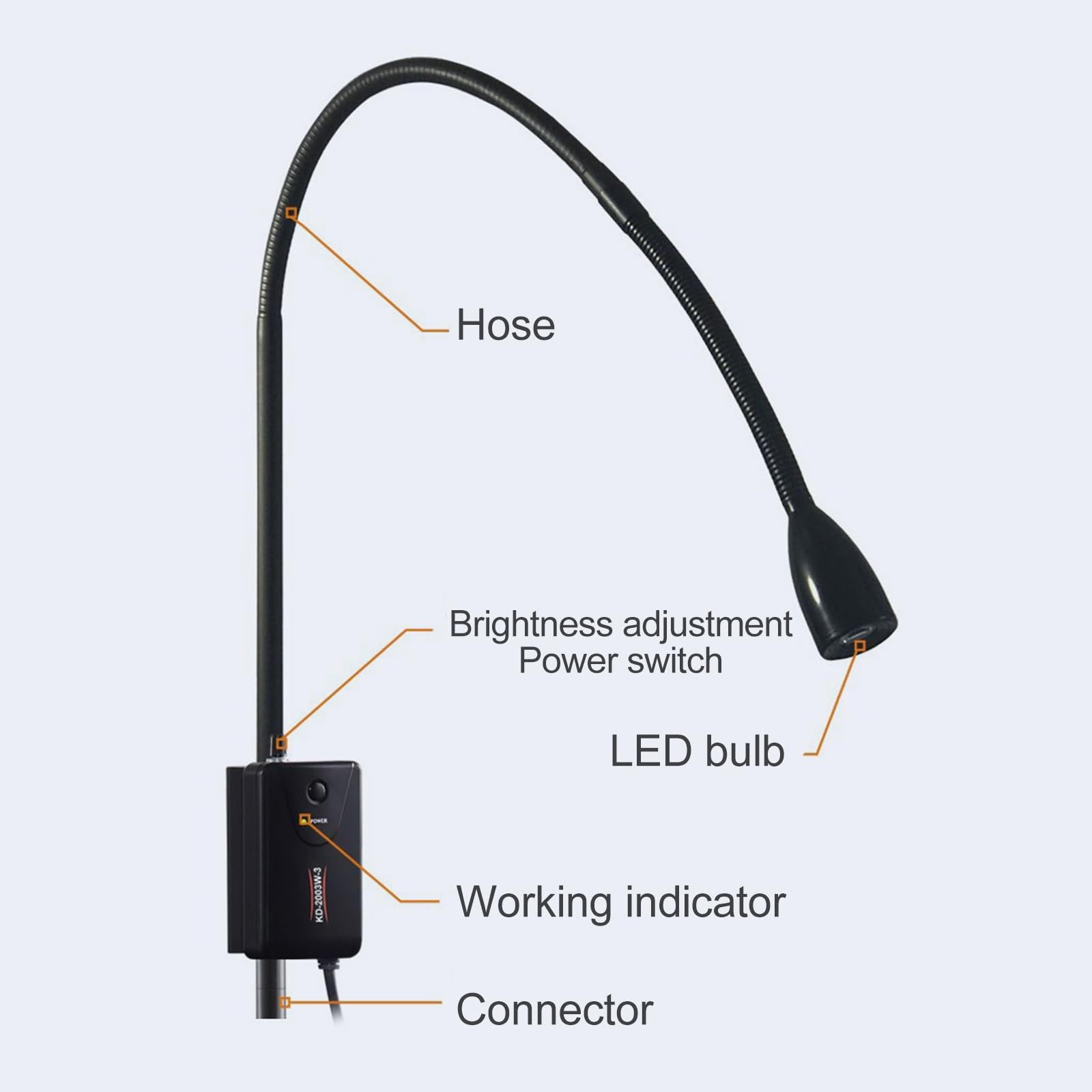 Lampa Chirurgiczna LED do Badań Lekarskich Bezcieniowa Lampa Egzaminacyjna Lampa Chirurgiczna Elastyczna Lampa na Gęsiej Szyi Pilna Lampa Medyczna do Badań Kosmetycznych(Size:Tabletop clip)