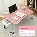 Lap Desk with Storage Drawer, Holders for Cup and Tablet, Tray Table with Foldable Legs, Laptop Bed Stand, Portable Standing Table for Sofa Couch Floor (23.6