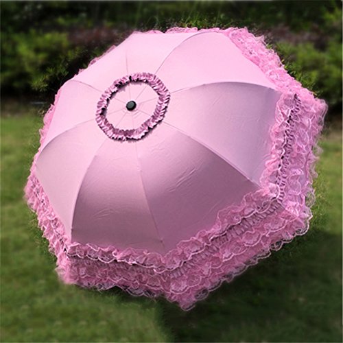 Paraguas parasol sombrilla anti UV con encaje elegante 4
