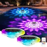 Quntis Luces Solares Flotantes RGB para Piscina, IP68 Luces para Alberca Solares con Control Remoto, 12 Efectos de 500m...