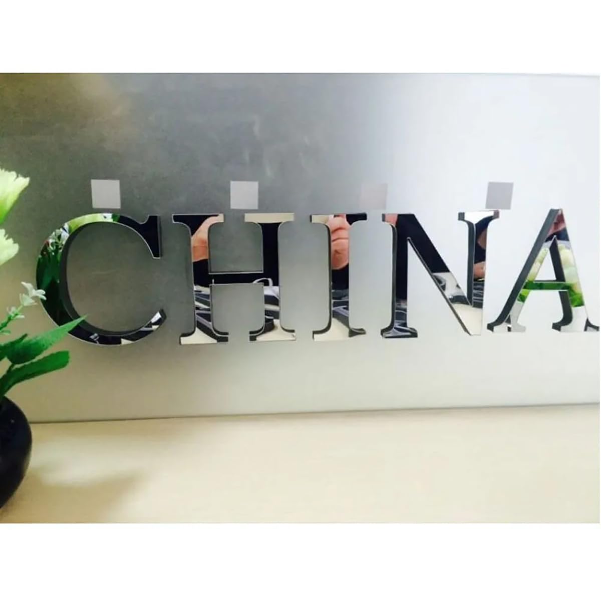Letras Adhesivas De Pared Plateadas, Espejo Acrílico 3D, Alfabeto Autoadhesivo, Letras Decorativas para El Hogar, Sala De Estar, Dormitorio, Oficina, Decoración De Fiestas