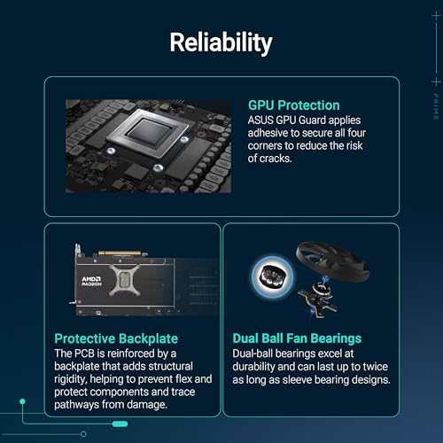Image of ASUS Prime Radeon RX 9070 OC Edition Graphics Card (PCIe 5.0, HDMI /DP 2.1, 2.5-Slot Design, axial-tech Fans, Dual Ball Fan Bearings, Dual BIOS, GPU Guard)