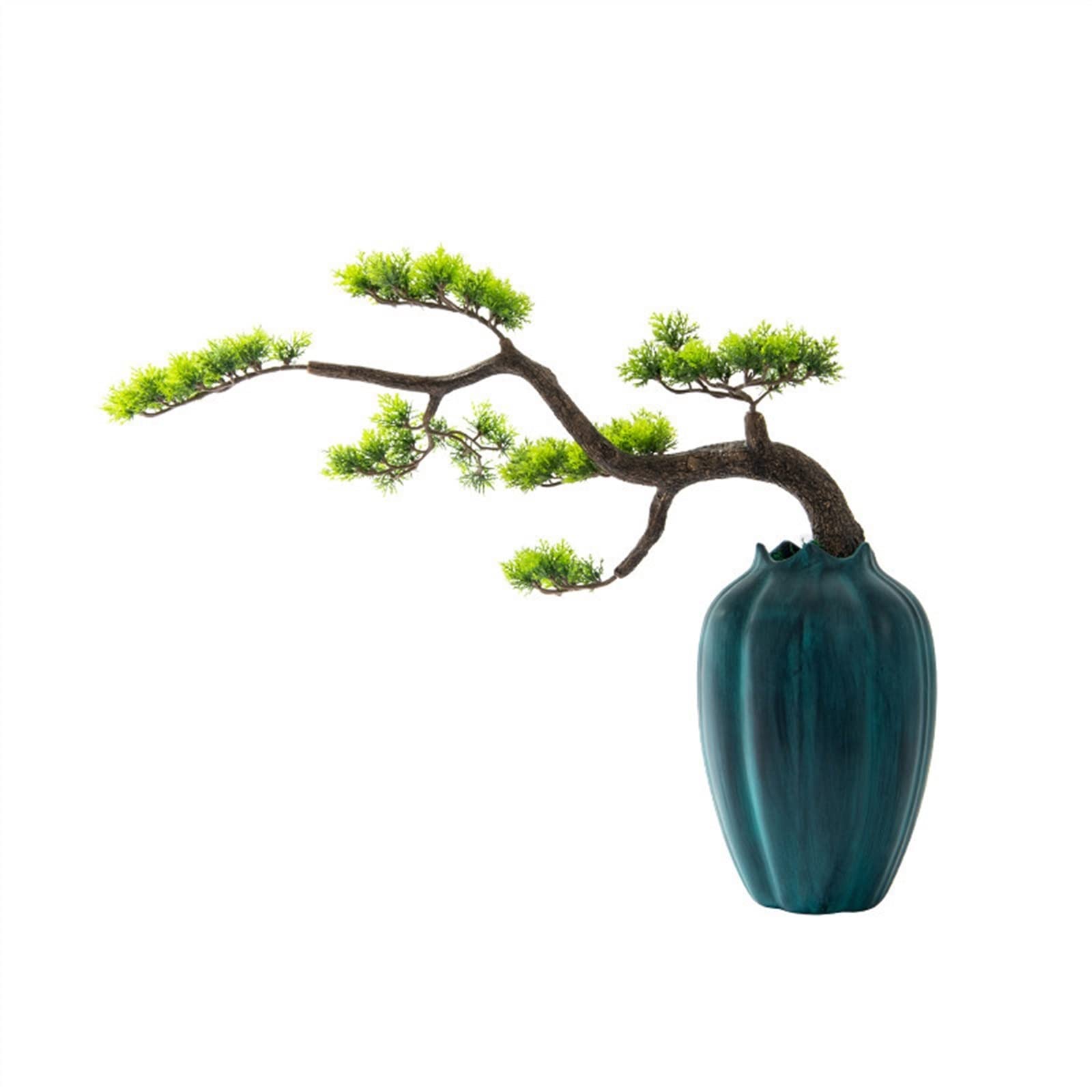 GTHTUHFD Artificial Bonsai Tree Artificial Bonsai Pine Tree New Chinese Handmade Simulation Welcome Pine Green Bonsai Plant