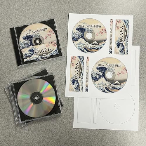 Image of CD /DVD Label Full Face | Qty 50 Disc, 50 Spine | 25 Sheets Total | Permanent White Matte | Inkjet & Laser Compatible | Memorex Small Center Style | Easy to Peel | Made in USA | Blank Label