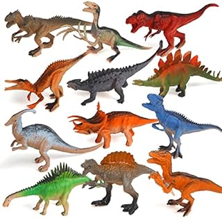 VEYLIN Realistic Looking Dinosaurs,12 Large Plastic Assorted Dinosaur Toys Dinosaur toys for boys and girls