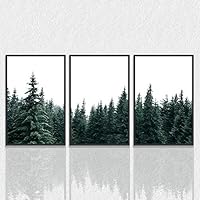 3 Piece Framed Canvas Wall Art Pine Forest Canvas Prints Home Artwork Decoration for Living Room,Bedroom - 16
