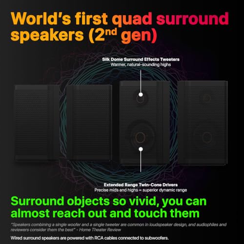 Image of Nakamichi Shockwafe Ultra 9.2.4 Channel Soundbar System with Dolby Atmos /DTS:X, Dual 10 inch Subwoofers, 4 Rear Surround Speakers, 1300 Watts Max Output Power | Plug-and-Play Home Cinema, 45 inch Soundbar, Dual 10 inch Wireless Subwoofers, 4 Rear Surround Speakers (Wired)