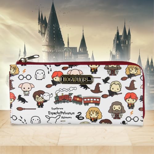 Bioworld Harry Potter Wallet Allover Chibi Character Zip Closure Faux Leather Wallet4