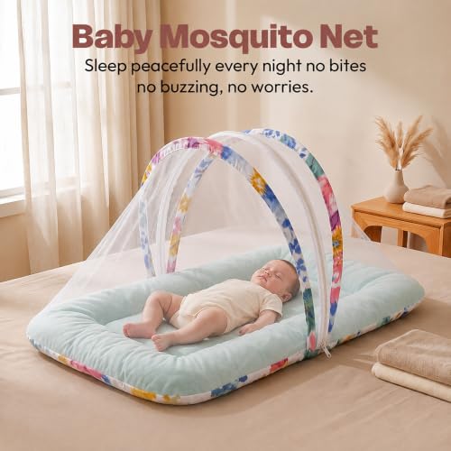 Image of StarAndDaisy 3 in 1 Baby Mosquito net for Sleeping, Mosquito net for Newborn Baby with Washable Design, Soft and Comfortable Bed'