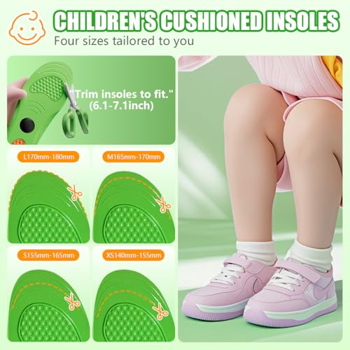 Image of HANNEA Child Shoe Insoles, Trackable Cushion Footbed with Built-in AirTag Slot, Comfortable Arch Support, Supportive Shoe Insoles for Everyday Wear, Sport Wear, XS (NO AirTag)