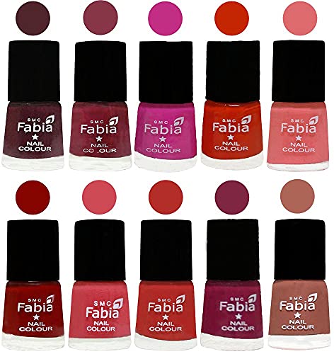 Image of ALL IN ONE (PACK OF 10), Long Lasting Glossy Nail Polish, 6 ml Each, All Vibrant Colours,02260