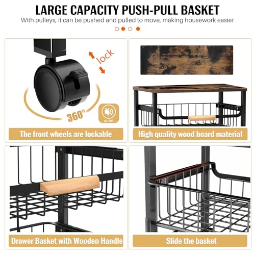 5-Tier Rolling Utility Cart: Versatile Storage Solution - Image 5