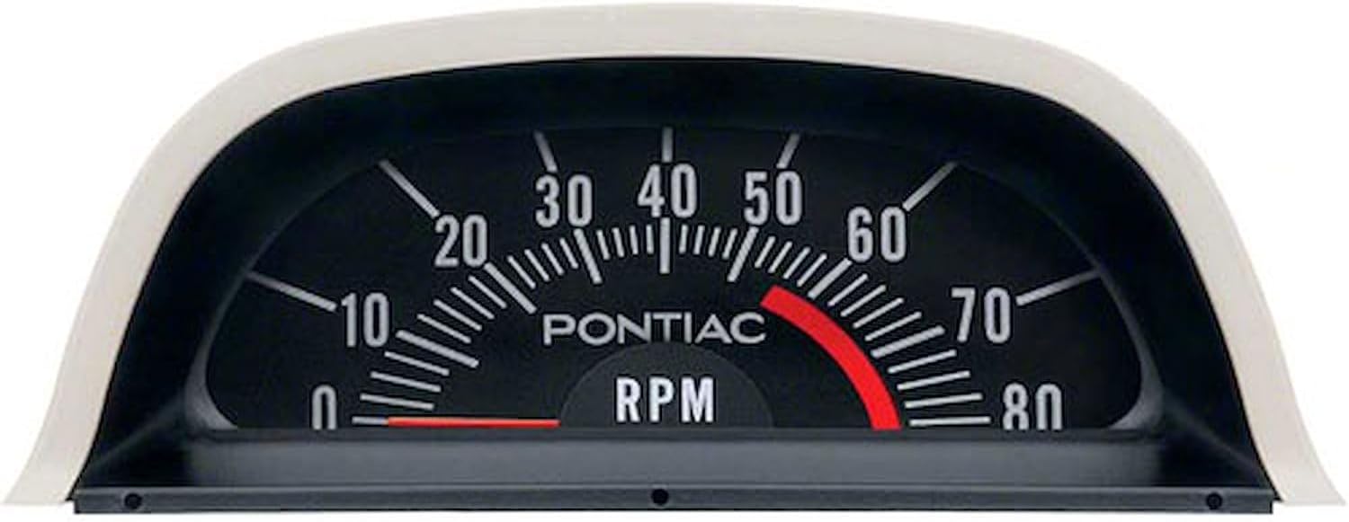 1969 Pontiac Hood Tach 5500 Red Line - V8 Point Ignition