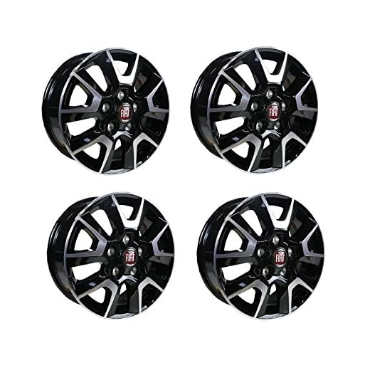 Augustin Group 71807358 Juego de llantas original de metal ligero, 16 pulgadas, color negro y plateado