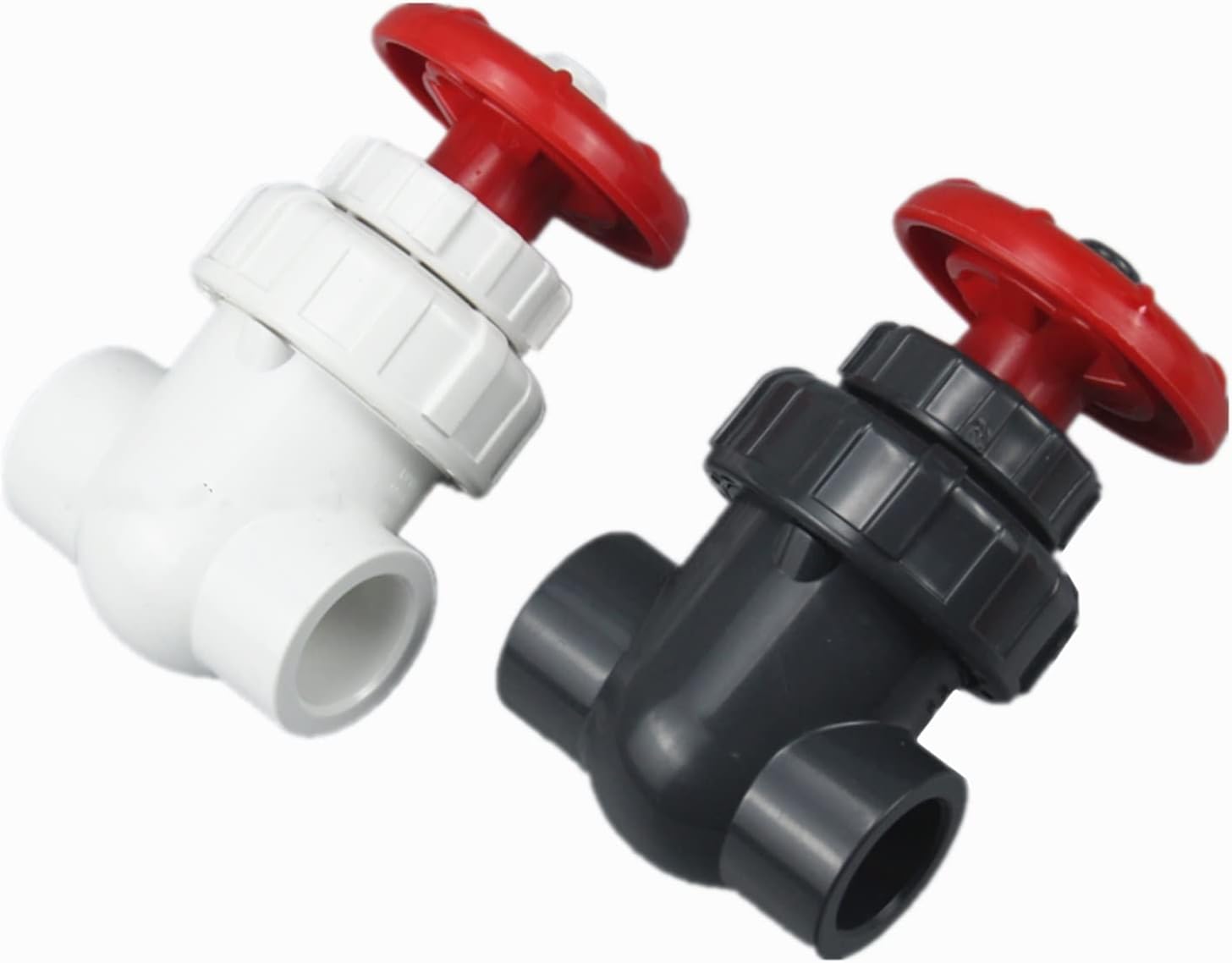 UPVC Plastic Gate Valve Flow Control Valve Precision Control Valve Hand Wheel Switch Valve 1Pcs (Size : DN15, Color : Gris)
