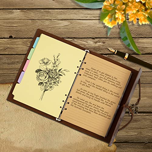 Image of A5 Refill Paper, Planner Inserts for A5 Binder Budget Planner Journals Notebook, 6 Ring Loose Leaf Lined Paper with Binder Dividers ( A5, Light Brown Paper ) | A5 Binder Inserts for Budget Planner Journals Notebook, Planner Inserts for 6 Ring Binder, Loose Leaf Kraft Paper