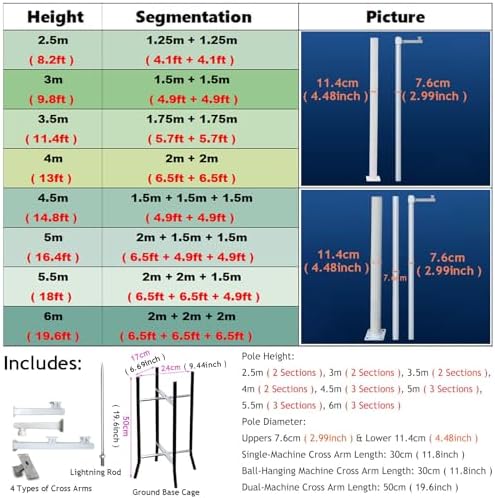 Adjustable Outdoor Security Camera Pole Mount – Sturdy High Stand for Surveillance in Schools, Backyards, Porches, Patios, Walkways – Enhance Safety and Visibility