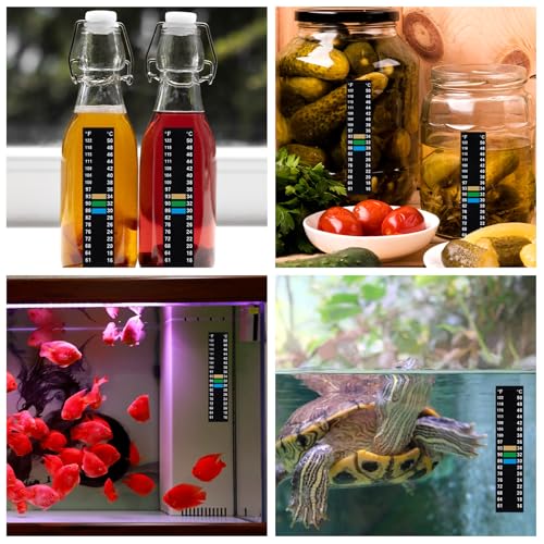 Image of 6 PCS Aquarium Thermometer Strips, 61-122℉(15-50C) Digital Adhesive Fish Tank Thermometer Sticker Easy-to-Read Temperature Sticker Display for Aquarium Fish Tank Brewing