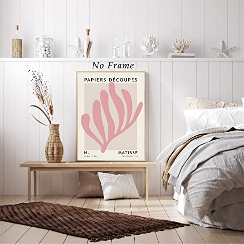 Henri Matisse Leaf Print Wall Pink Matisse Posters For Room Aesthetic Wall Canvas Pink Aesthetic Canvas Matisse Boho Pictures Abstract Minimalism Art Pink Leaf Abstract Plant Painting 16X24In No Frame #TOP5