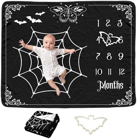 Baby Monthly Milestone Blanket Boy - Jungle Animals Neutral Newborn Month Blanket for Boy & Girl Personalized Shower Gift Safari Nursery Decor