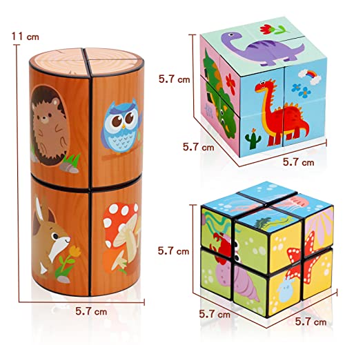 3D Magic Cube Set, Infinity Star Cube Magnet Fidget Toy Transforms Puzzle Cubes For Kids And Adults (3 Packs) #TOP5