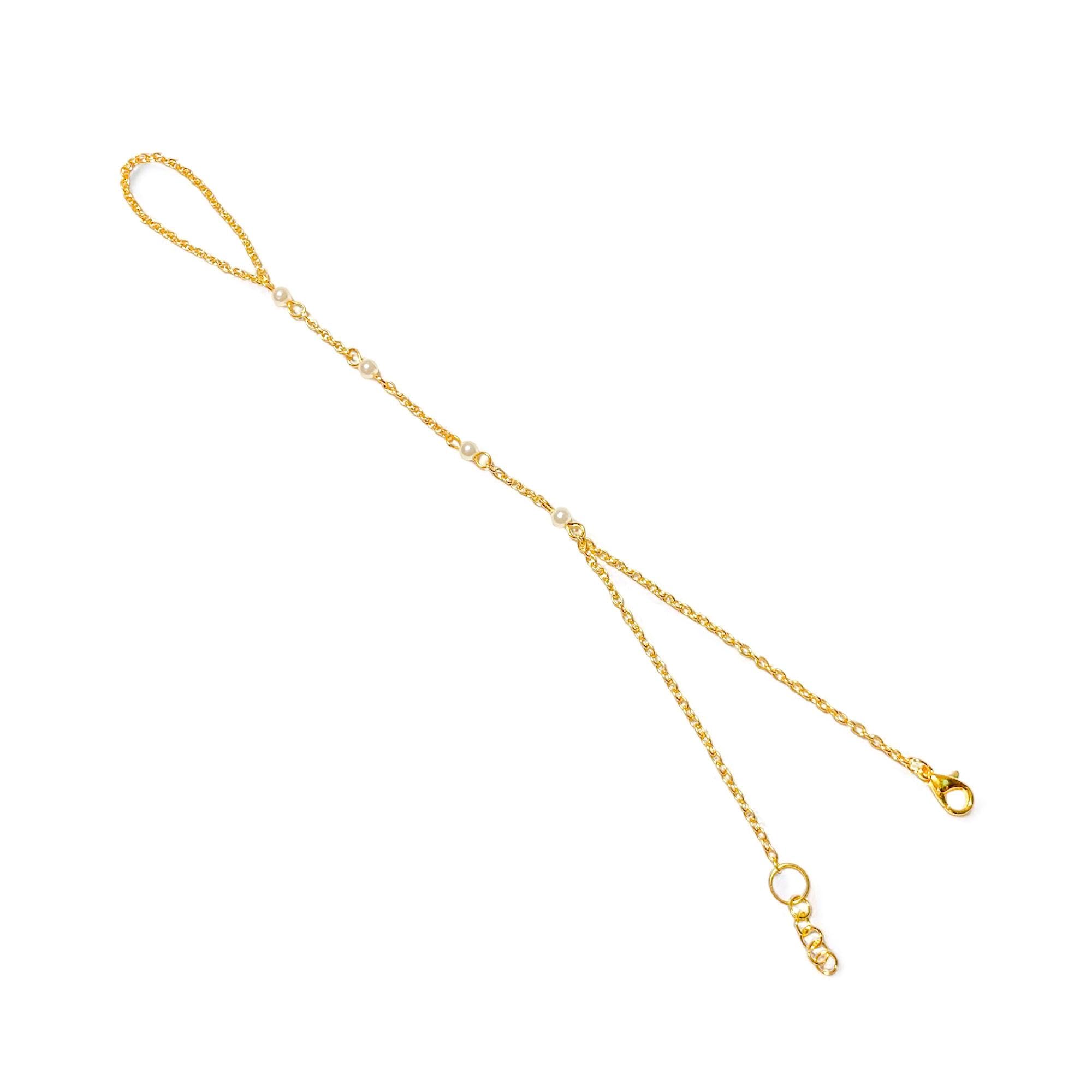 Aesthetic Jewels Gold Plated Pearl Hand Chain Attach Ring For Women & Girls Adjustable Haath Phool/Panja Bracelet For Weddings & Festivals (B0CQXW1CSL) Amazon Price History, Amazon Price Tracker