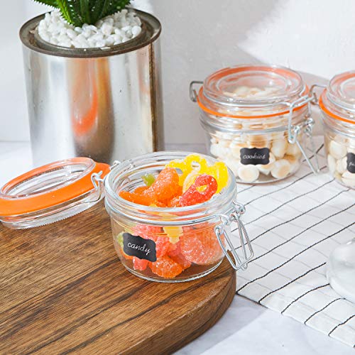 Small Glass Jars With Airtight Lids,Encheng Glass Spice Jars 5 Oz,Maosn Jars With Leak Proof Rubber Gasket 150Ml,Glass Storage Containers With Hinged Lid,Kitchen Canisters 12 Pack … … #TOP5