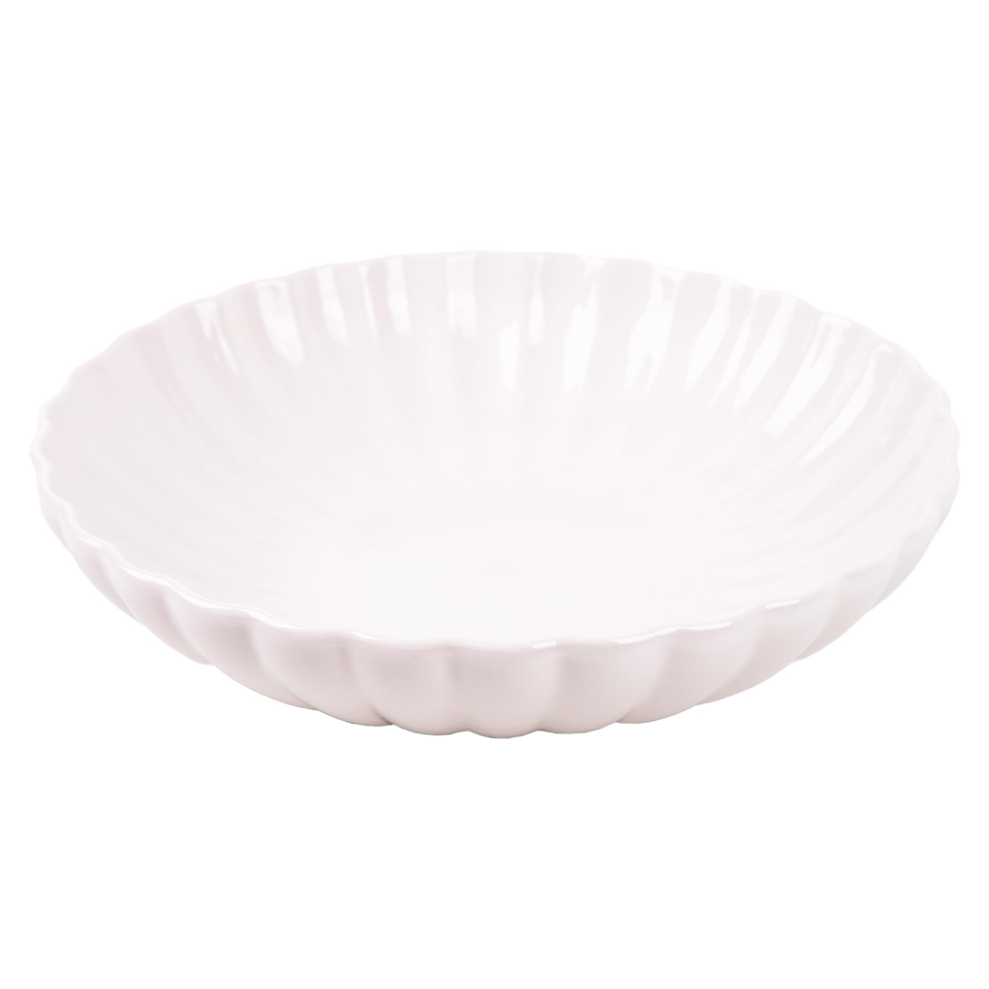 Cofan Vajilla de porcelana esmaltada | Juego de 16 piezas | Diseño en relieve | Color: blanco | Apta para lavavajillas, microondas y horno