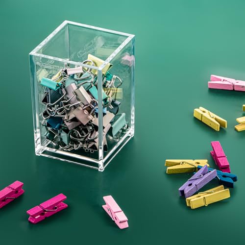 Image of Acrylic Drawer Organizer, Clear 1 Compartment Makeup Organizer Transparent Plastic Makeup Brush Holder Pen Holder Jewelry Accessories Storage Acrylic Square Cube Box,2.5X2.5X3.8 Inches