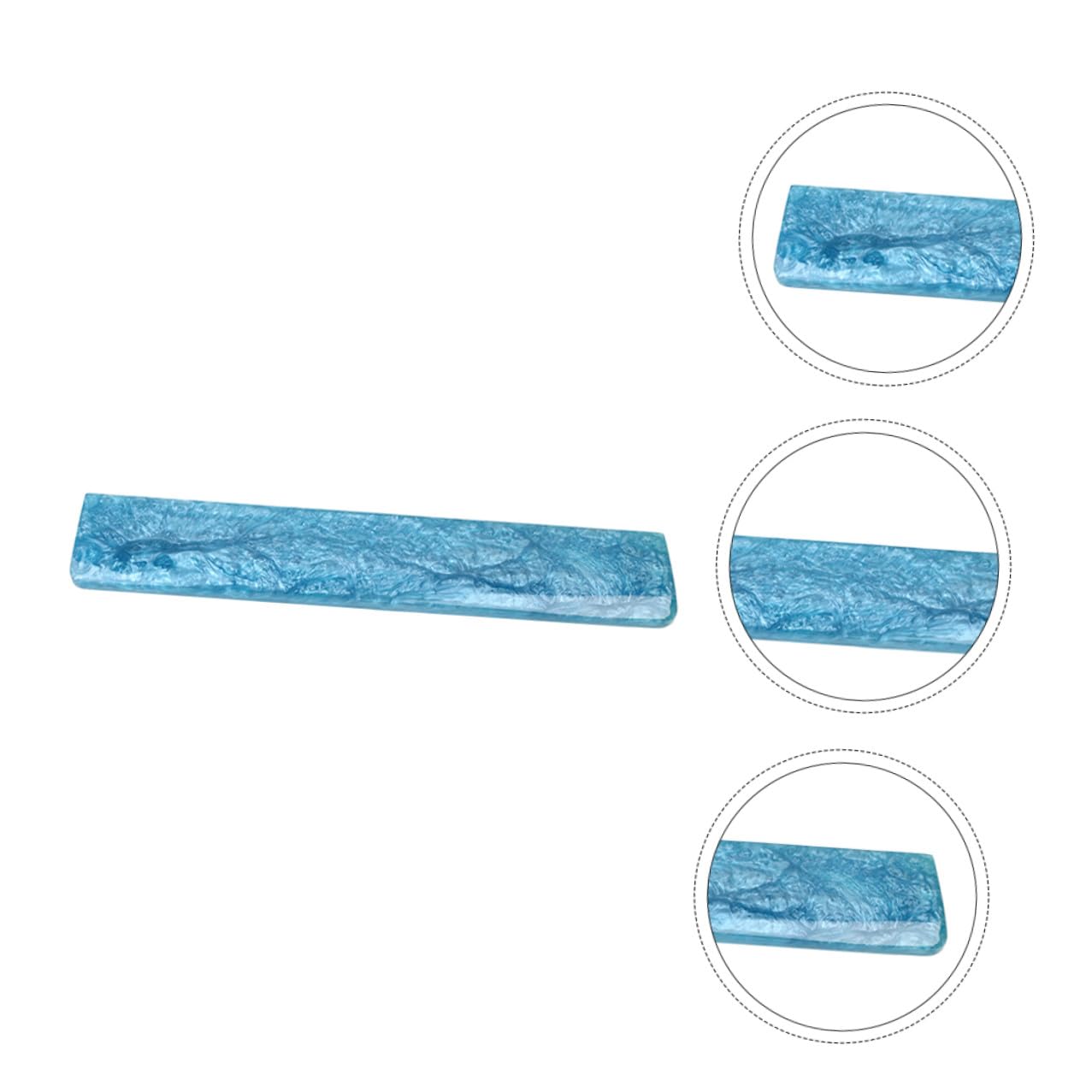Reposamuñecas para Teclado 61 de Resina Epoxi Azul, Apoyo Ergonómico