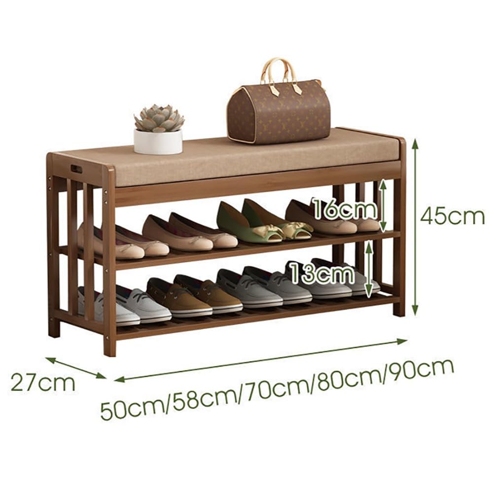 Pouf Contenitore con Contenitore - Scarpiera da Ingresso -capacità di Carico di 100 kg, Sgabello da Camera Salotto - Misure : 50/70/80/90CM/91CMx27CMx45CM, Facile da Montare