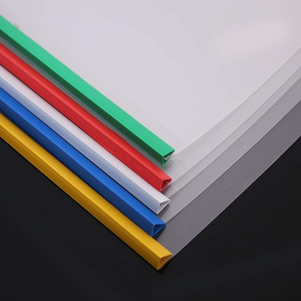 ANG Plastic Strip File Folder for Document Sliding Bar Report Covers,30 Sheet Capacity, Transparent Resume Presentation File Folders Organizer Binder for A4 Size Paper Patti File (Transparent, 10) 1