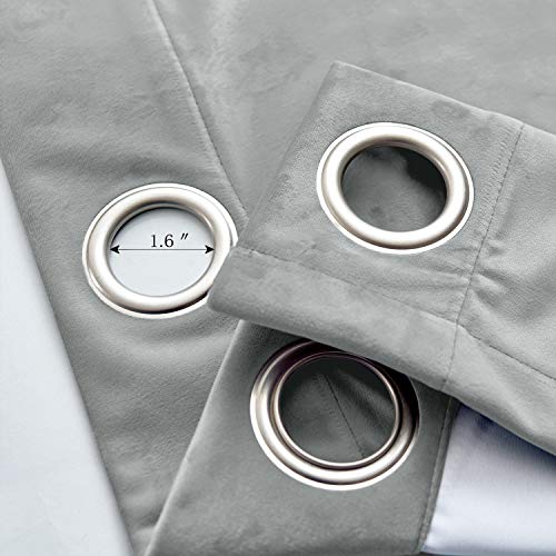 Chadmade Extra Wide Blackout Lined Premium Velvet Curtain Grey 120Wx96L Inch (1 Panel), Eyelet Grommet For Livingroom Bedroom Theater Studio, Leon Collection #TOP3