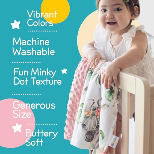 Image of Honey Lemonade - Premium Soft Plush Lightweight Minky Dot Toddler Baby Blanket for Newborn 30 inchx40 inch - Soft Baby Blanket for Boys and Girls - (Africa Animals) Unisex