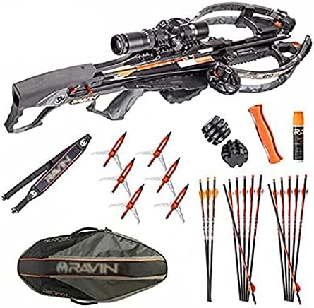 Ravin R29X Ultimate Crossbow Package with 15 Arrows Case Broadheads and More, Predator Dusk Camo