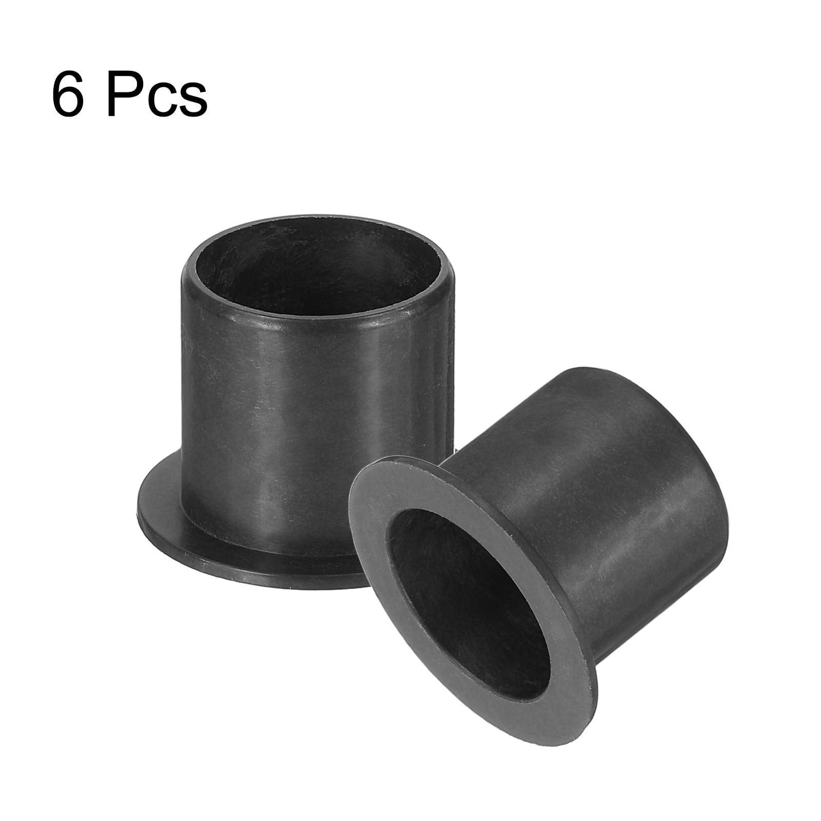 sourcing map Flanschhülsenlager, Kunststoffbuchse, ID 15 mm x Außendurchmesser 17 mm x Länge 17 mm POM-Buchse, Schwarz, 6 Stück