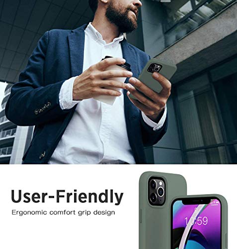 51k 02nRt5L CUCELL Compatible with iPhone 12 Pro Max Case 6.7 inch(2020),Liquid Silicone Gel Rubber Full Body Protection Cover Shockproof Durable Drop Proof Shell-Pine Green - Image 7