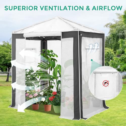 Image of EAGLE PEAK 6x4 Walk in Pop Up Greenhouse, Gray /White