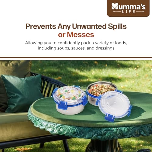 Image of Mumma's LIFE Stainless Steel Lunch Box Suitable for School, Offices and picnics(280 ML) (Black) (FOODIE)