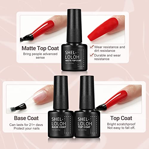 Shelloloh Nagellack-Set, semi-permanent, 32 Stück, Gel-Nagellack, semi-permanent, UV-/LED-Lampe, Basislack, Gel… – Bild 8