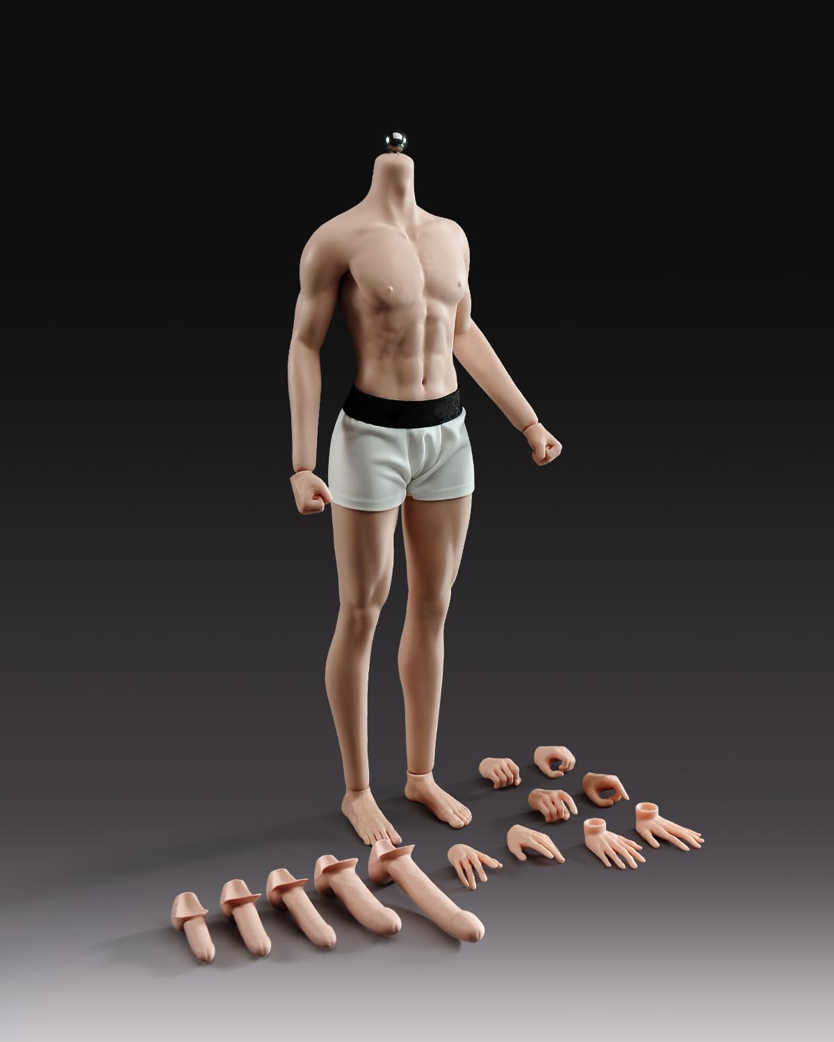 Fremego 1/6 Männlichen Actionfigur Körper,12 Zoll Flexible Männliche Nahtlose Muskulöse Figur Körper Puppe mit Zubehör Sammlung YM511 (Normale Haut)