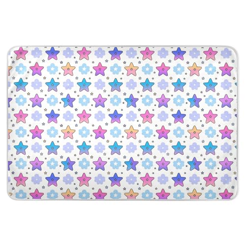 Colorful Stars Bed Underpads Soft Absorbent Baby Diaper Changing Pad Portable Cradle for Baby Toddler Children , 52