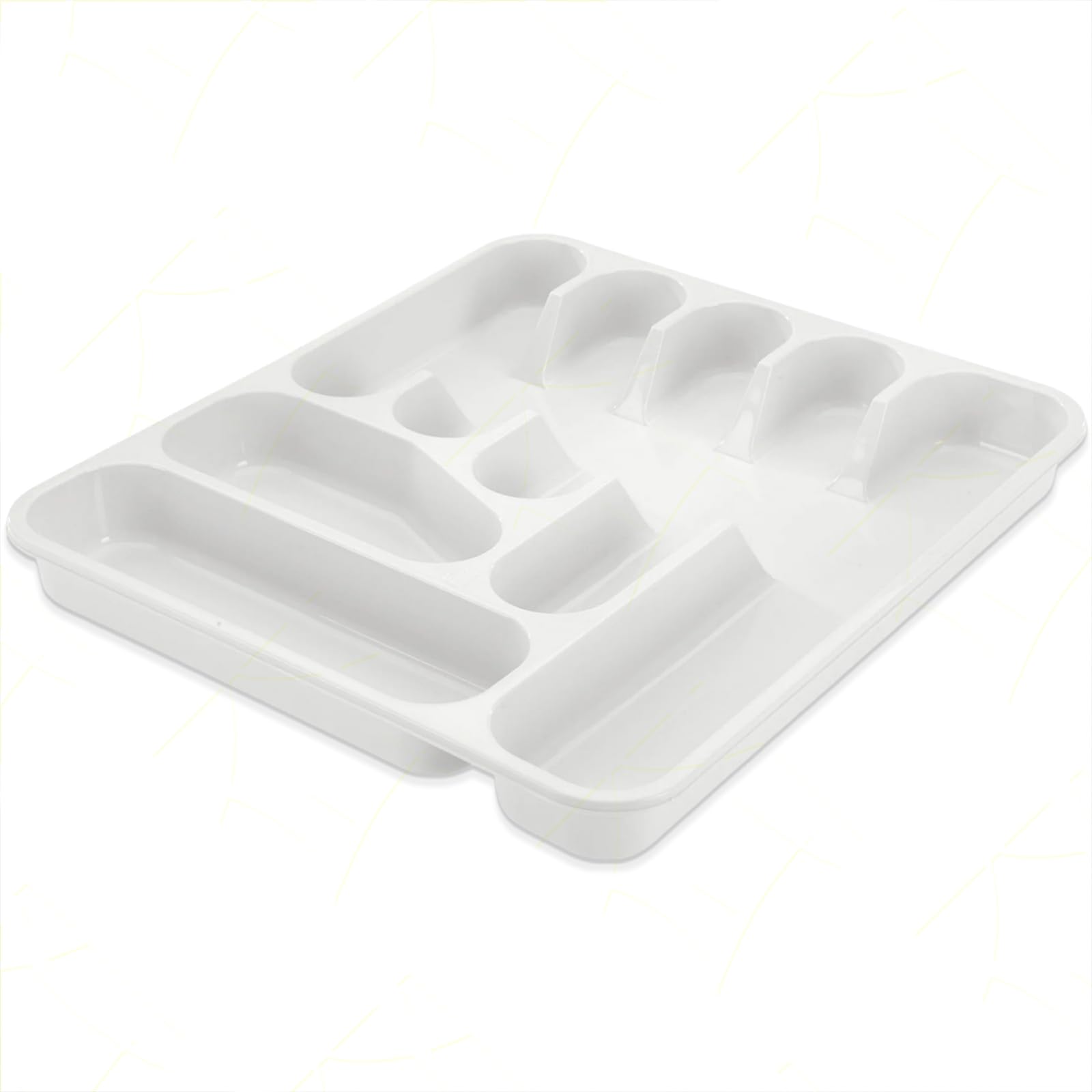Sicignano | Bandeja para cubiertos para cajones – Modelos pequeños, grandes, mixy con inserto y Bella Plus – Bandeja multicompartimento en diferentes colores (blanco, grande)