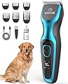 oneisall Dog Clippers Professional for Thick Hair,Dog Clippers for Cockapoo&Poodle,Heavy-Duty Dog Grooming Clippers with Detachable Metal Blade, Cordless Pet Clipper
