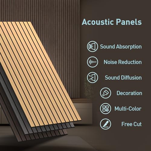 Image of 6 Pack Acoustic Wall Panels, 47.2 inch X 23.6 inch Sound Absorbing Panels, Decorative Sound Proof Panels for Office, Studio, Home Theatre - Light Grey