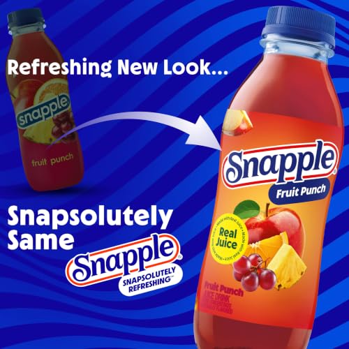 Image of Snapple Fruit Punch Juice Drink, 16 fl oz recycled plastic bottle, Pack of 12