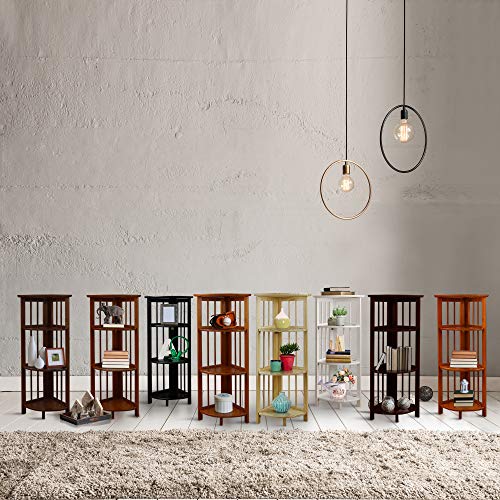 Casual Home 4-Shelf Corner Truffle Brown Fold Bookcase #TOP6