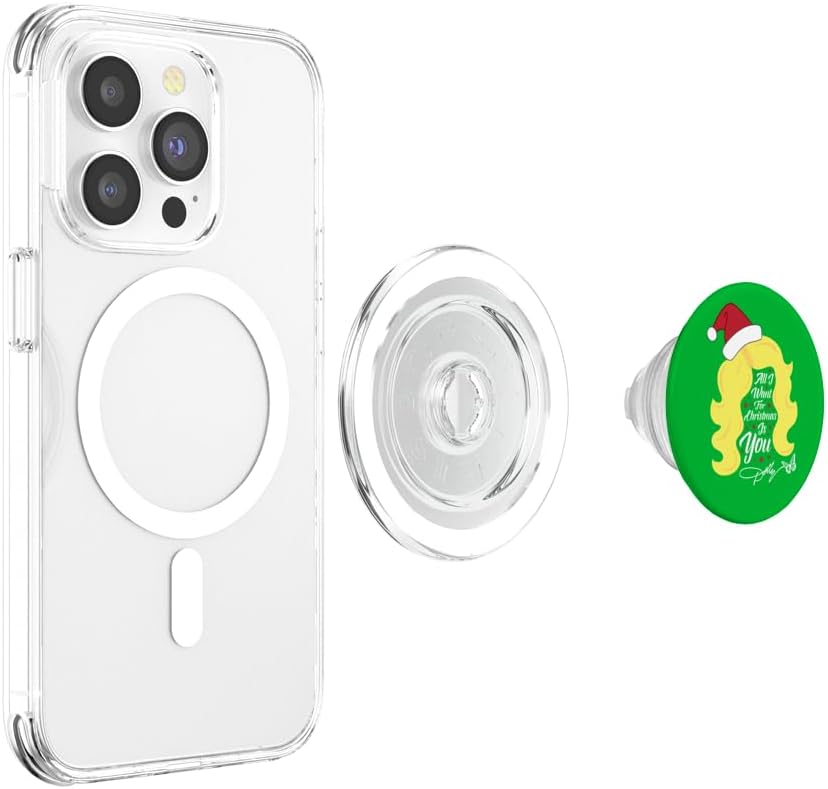 All I Want Christmas Dolly Wig PopSockets MagSafe PopGrip for iPhone