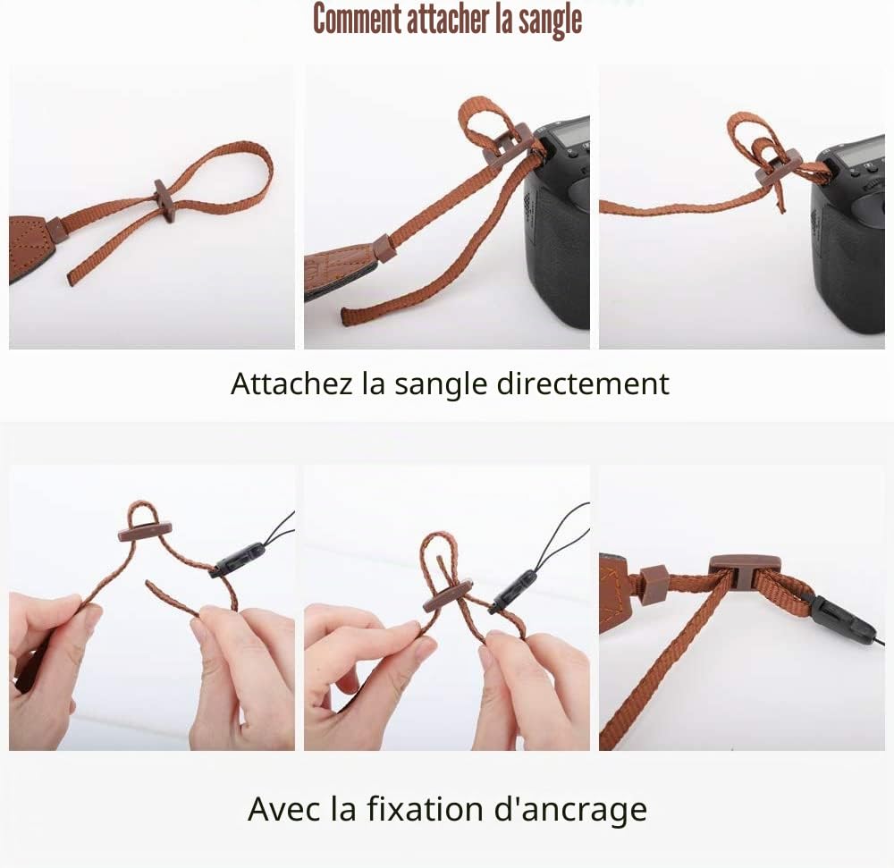 MoKo Sangle pour Caméra, Ceinture de Cou en Toile de Coton Tressée avec Bandoulière Réglable pour Tous Les Appareils Photo Numériques DSLR Canon, Fuji, Nikon, Olympus, Pentax, Sony - Kaki